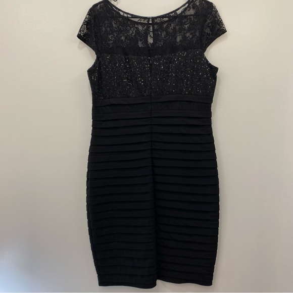 sparkly lace top sequined cocktail dress - Picture 4 of 8